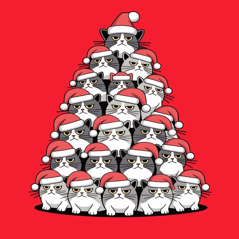 Katzen Weihnachtsbaum – Lustige Xmas Cat
