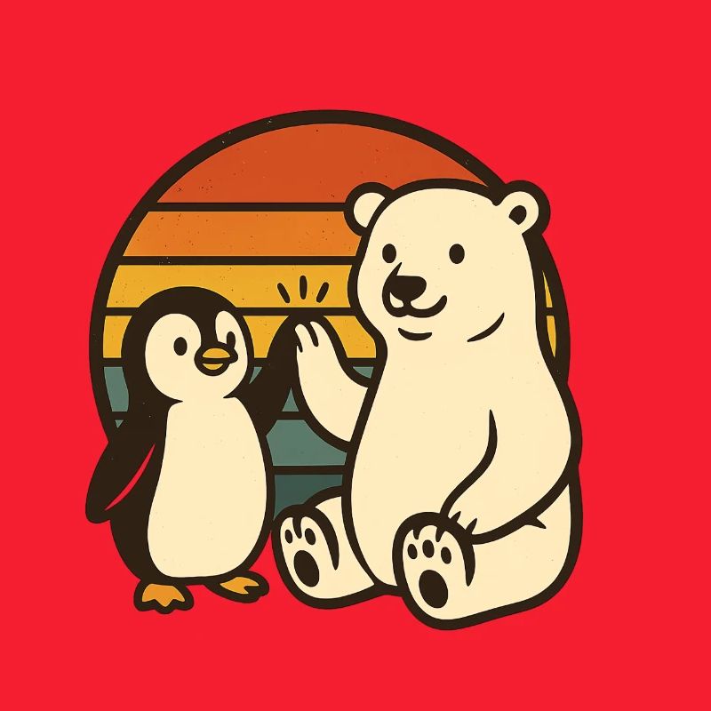 Eisbär und Pinguin