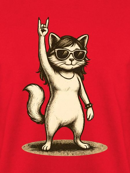 Rock Katze mit Sonnenbrille Handzeichen