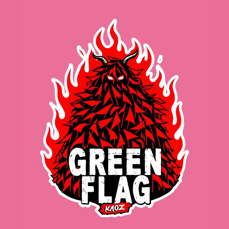 Flaming Green Flag Crest