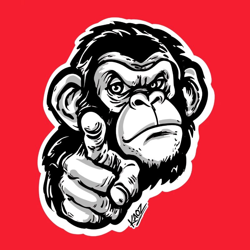 Pointage monochrome du singe