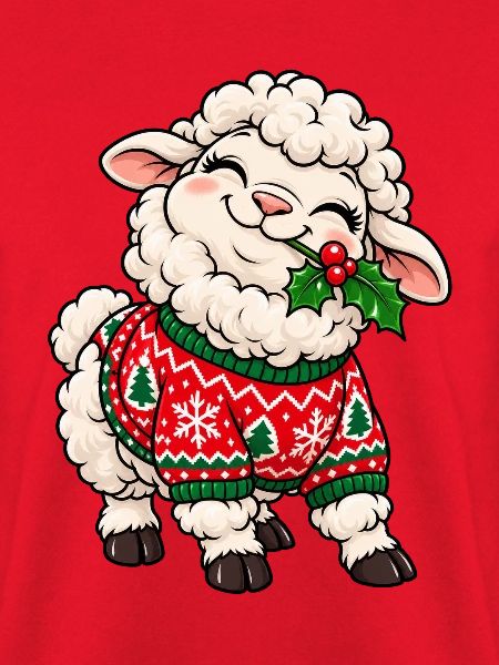 Weihnachten Schaf Pullover Mistel Geschenk