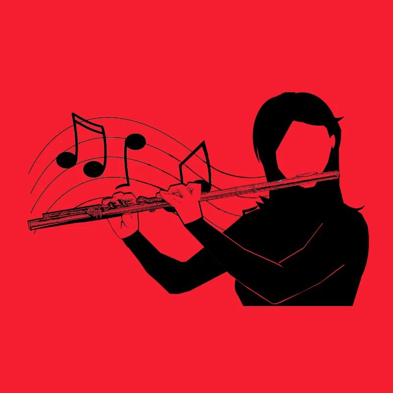 Flötenspieler Musiknote