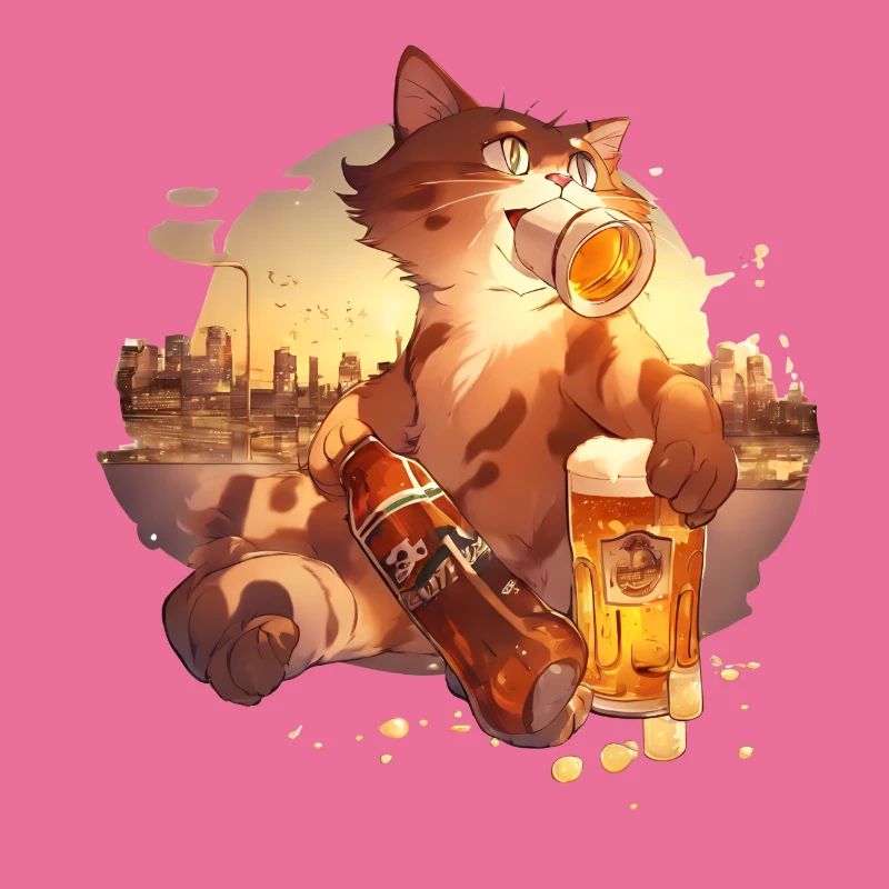 Paws & Pints: Katze mit Bier-Tee