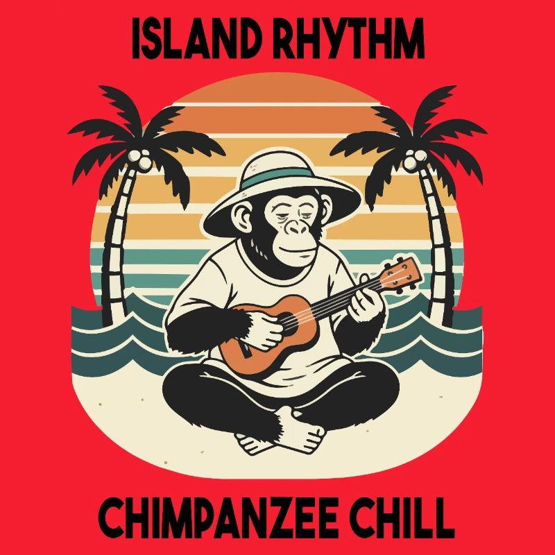 Schimpanse Ukulele Island Rhythm Chill