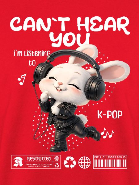 K-Pop Häschen mit Kopfhörern