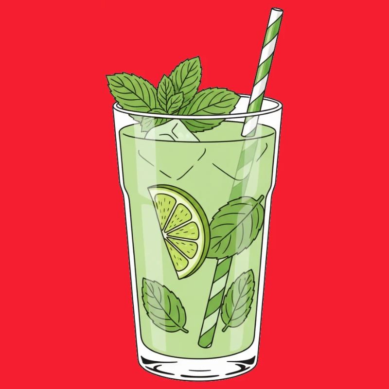 Limetten-Minz Mojito Illustration
