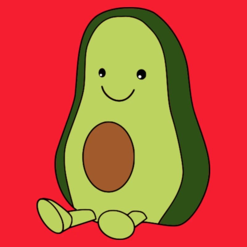 Comic-Avocado Blick nach links