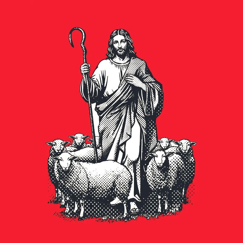 Hirte Jesus mit der Herde