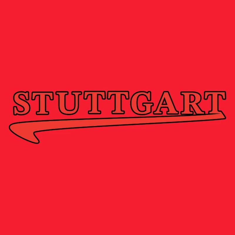 Stuttgart lettering with red underscore