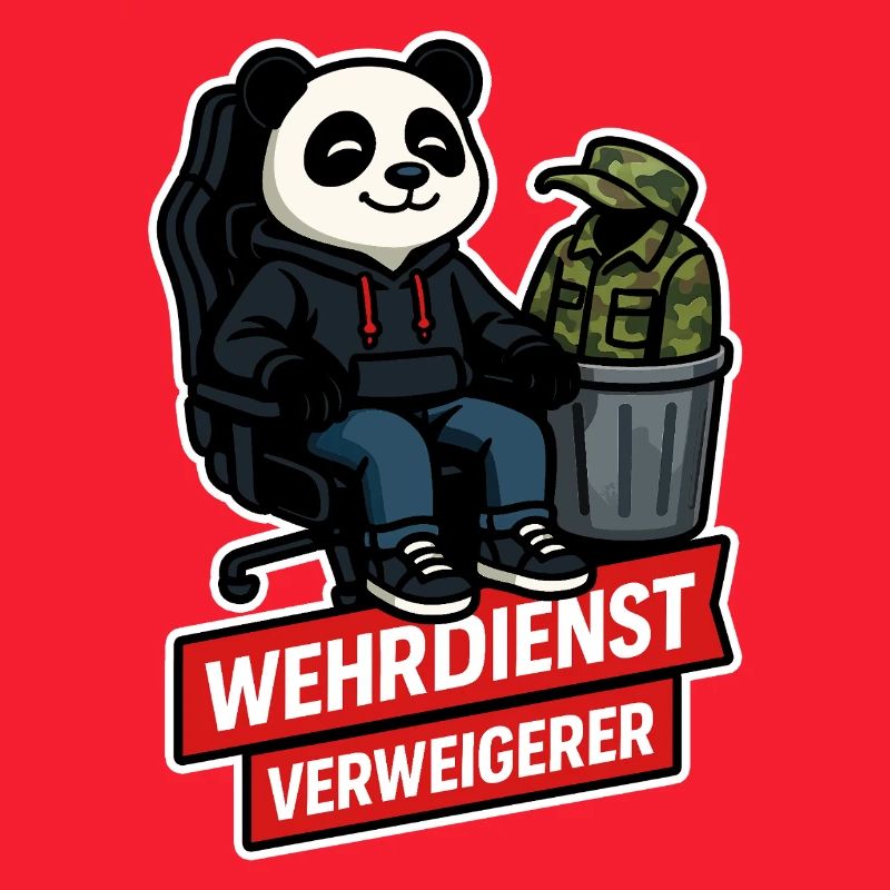 Refuser le service militaire Panda Peace Design