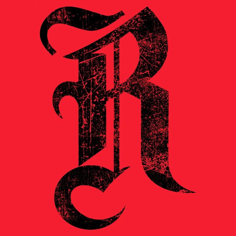 Tshirt alphabet initial R