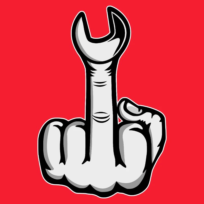 Mittelfinger Stinkerfinger Schraubenschluessel