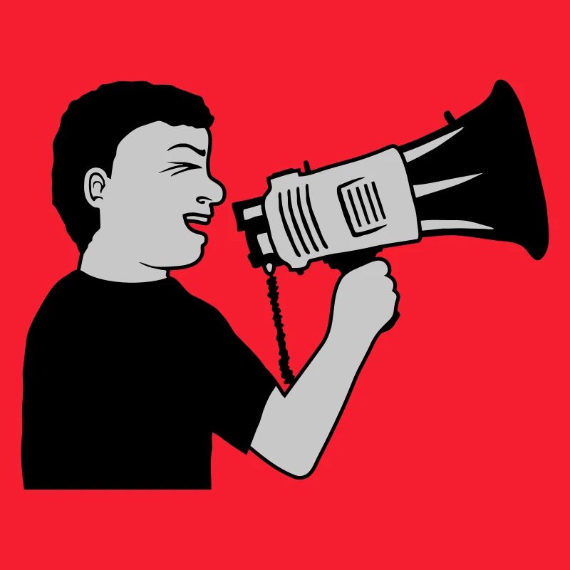 Demonstration Megafon Propaganda Mann