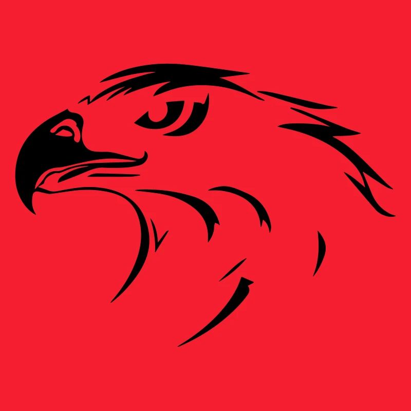 tête d'aigle de profil d'un côté