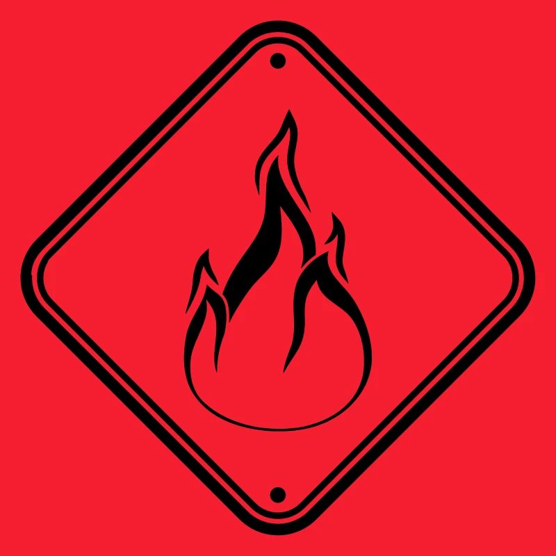 panneau d'avertissement bouclier attention prudence danger feu