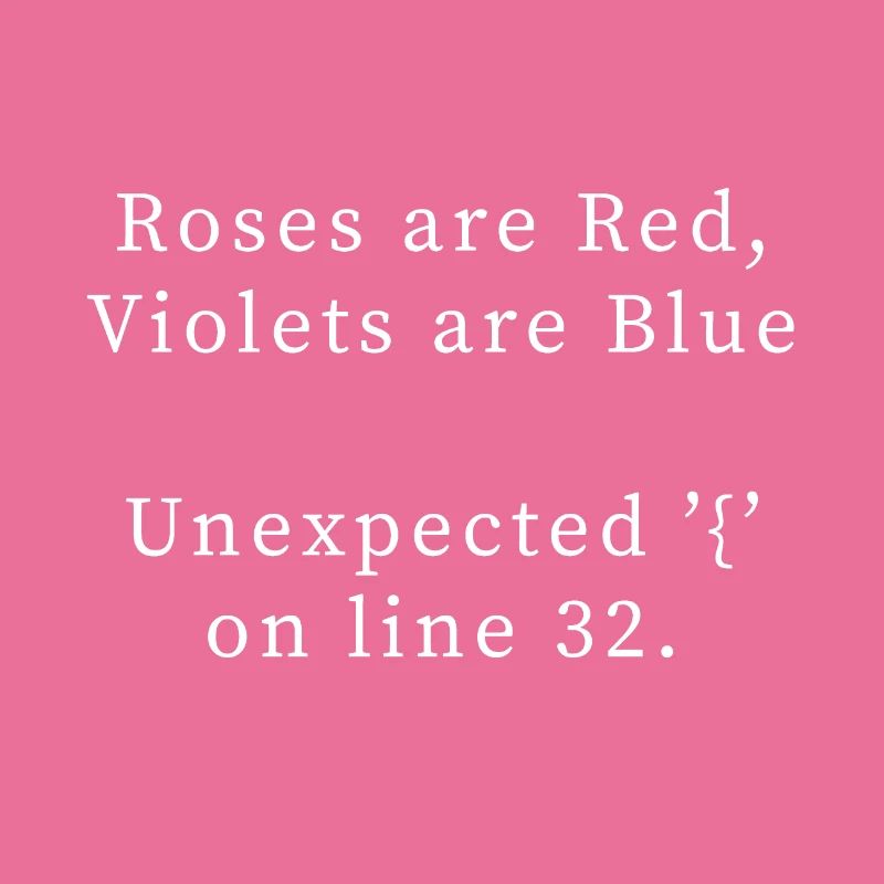 Programming poem, bug