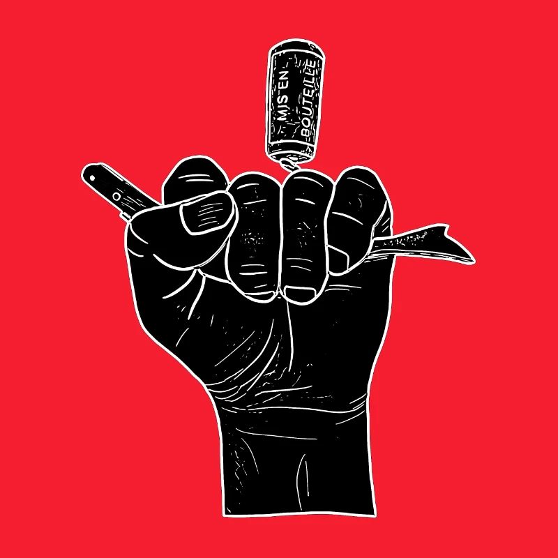 Black hand with corkscrew