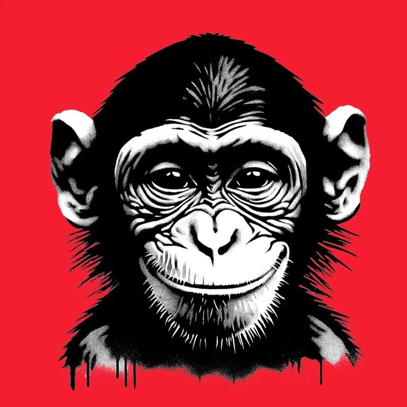 Grinning monkey face