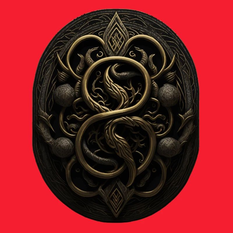 Maya Schwarz-Gold-Monogramm