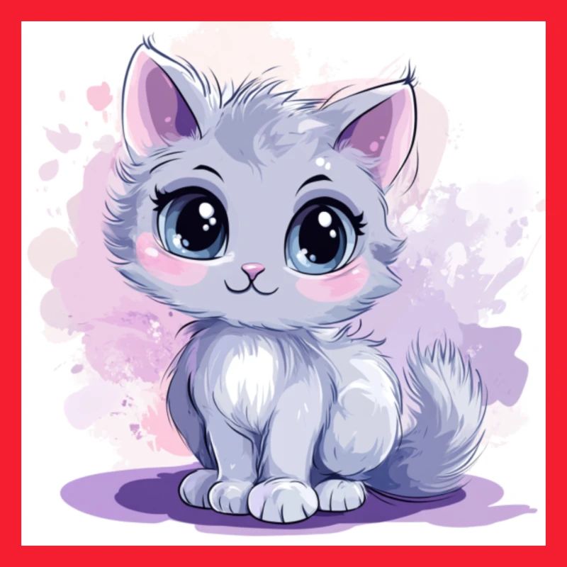 Chat mignon Anime avec de grands yeux