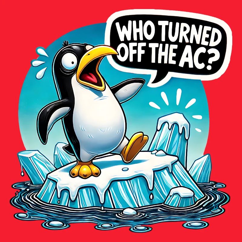 Funny Penguin Global Warming
