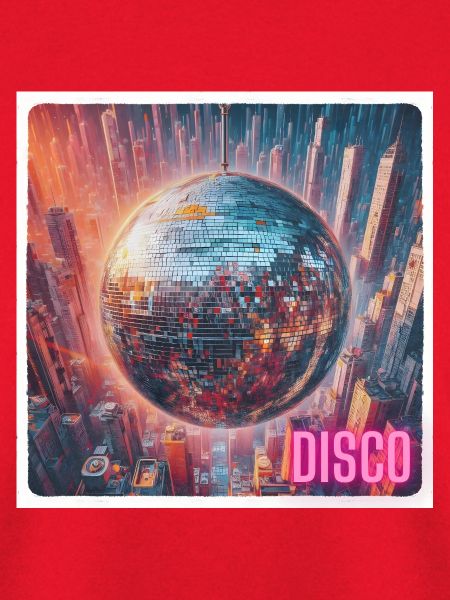 Discokugel vor Großstadt