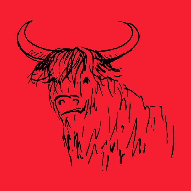 dessin au trait highlander écossais difficile 02