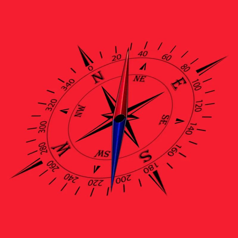 Compass with perspective and black scale