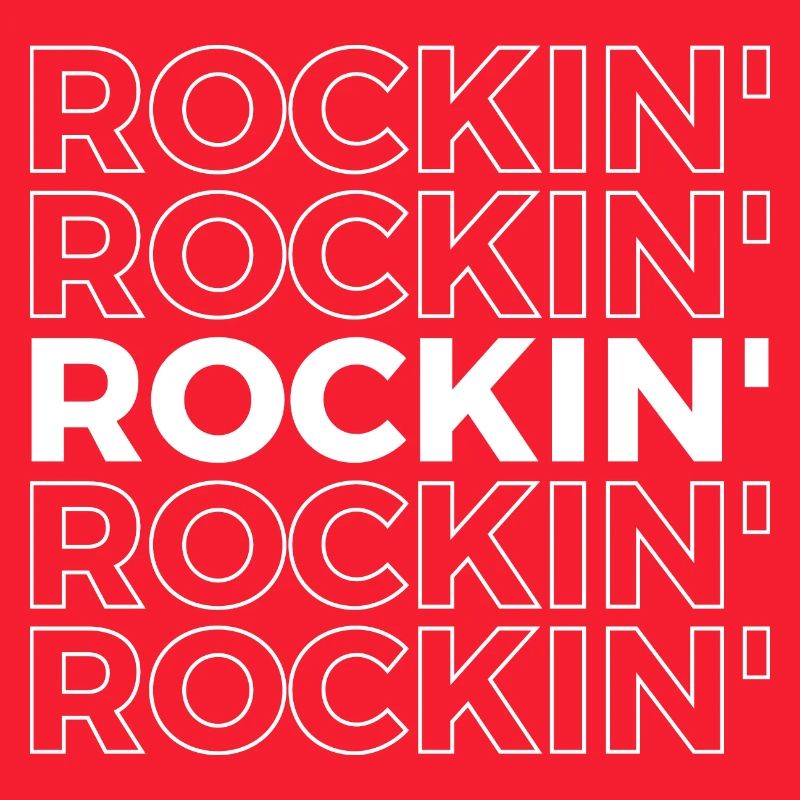 rocking text logo design