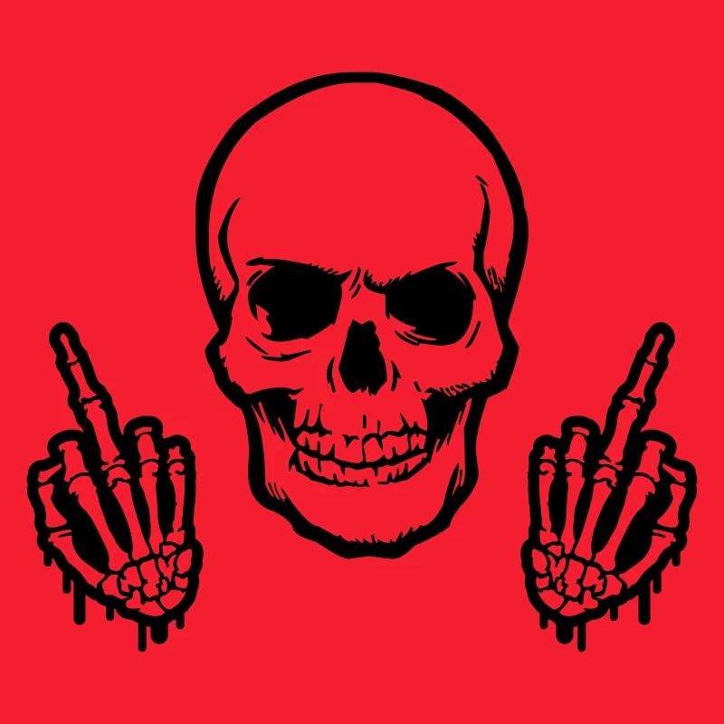 skull middlefinger