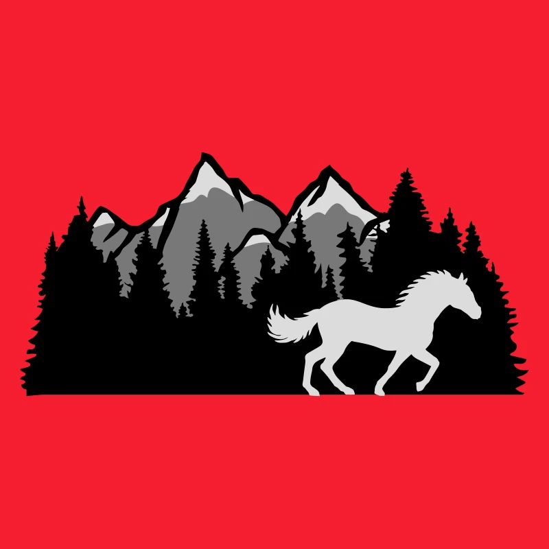 Berge Wald Natur Pferd