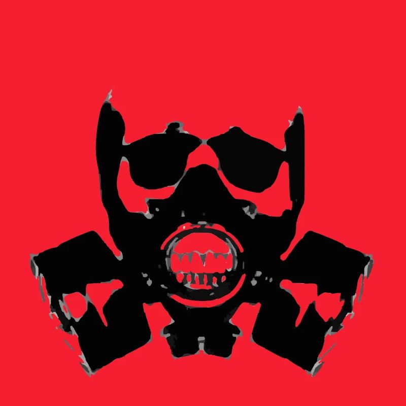 Cooles Design eines Mannes mit einer Gasmaske