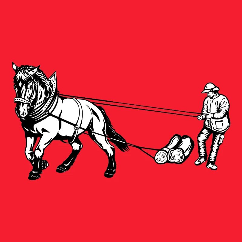 Holzrücker mit Pferd