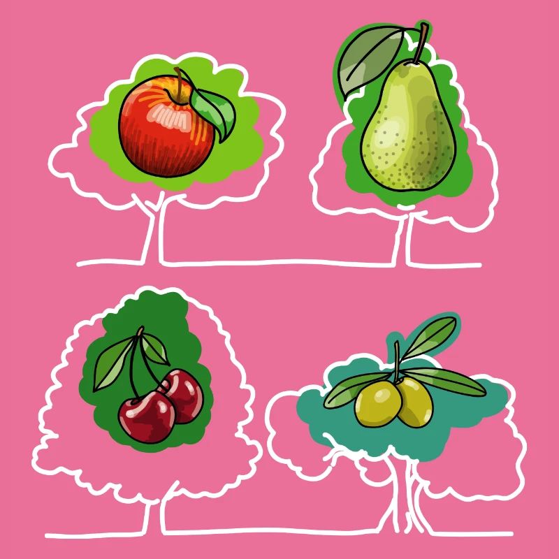 Apfel, Birne, Kirsche