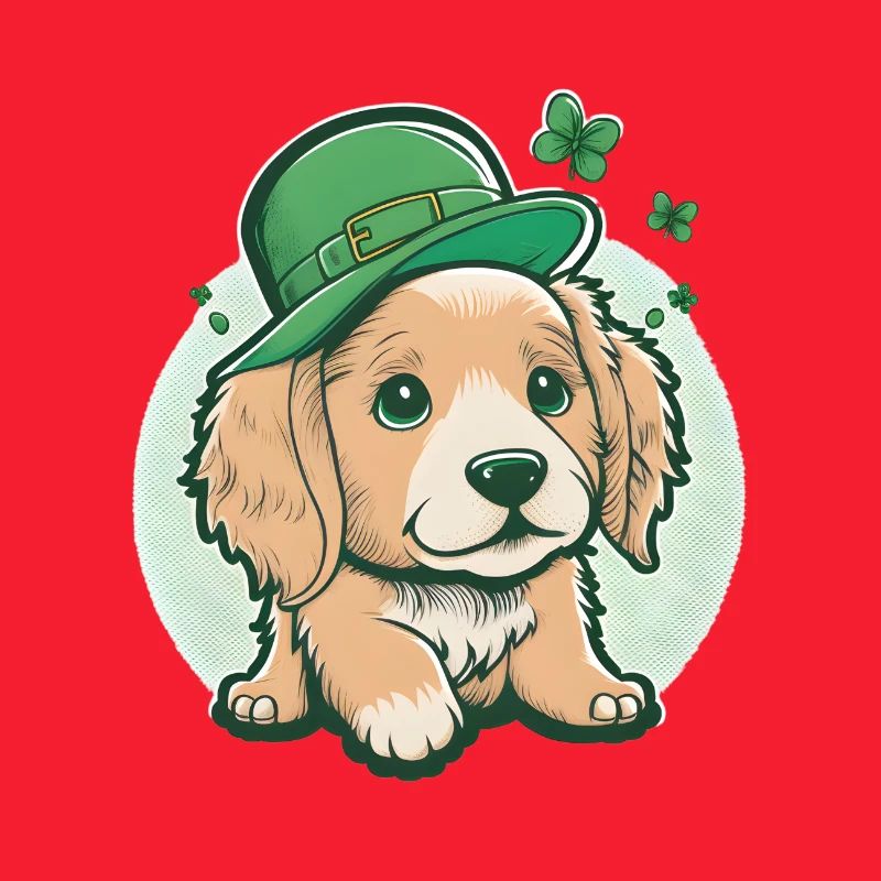 Cartoon Hund St. Patrick´s Day