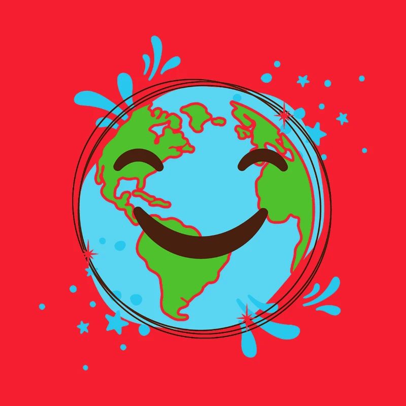 Smiling Earth design cheerful globe