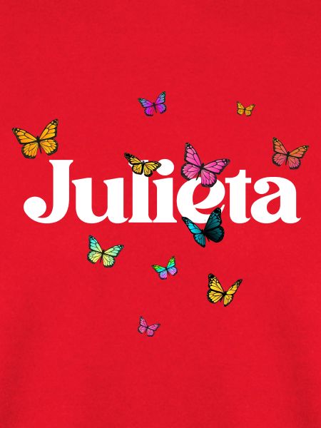 Schöner Mädchenname mit Schmetterlingen JULIETA