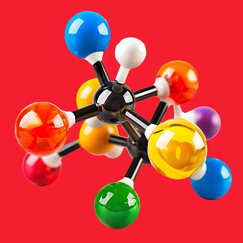 Modèle de structure moléculaire coloré