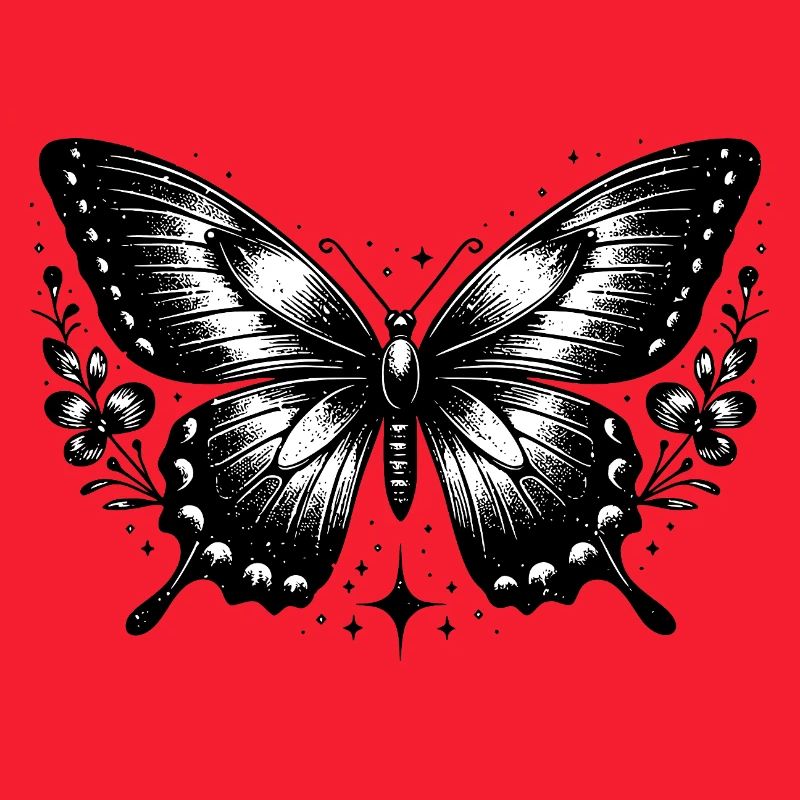 Böhmischer schwarz-weißer Schmetterling