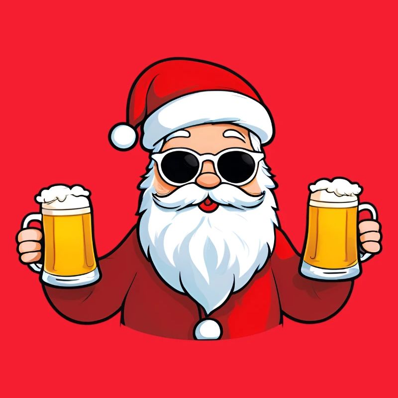 Cooler Weihnachtsmann mit Bier