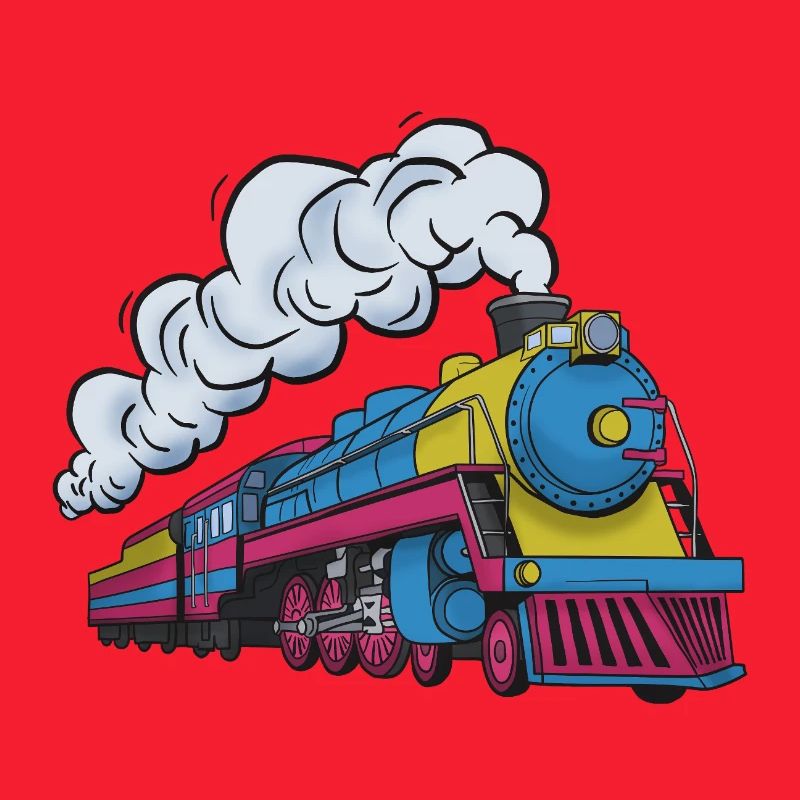 Dampflokomotive Farbexplosion