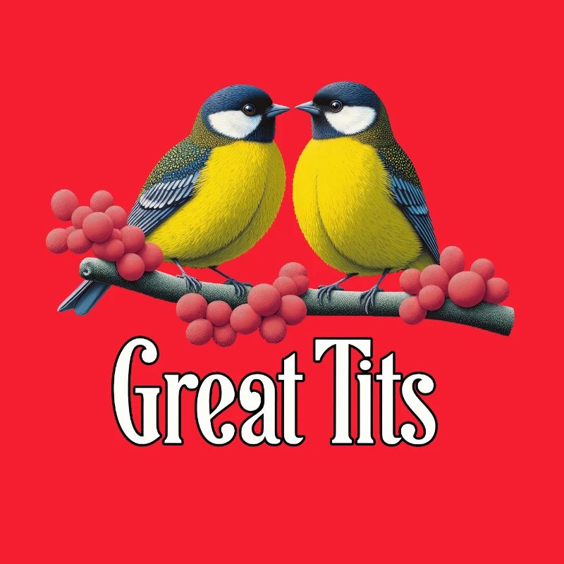 Kohltitten Duo auf roten Beeren