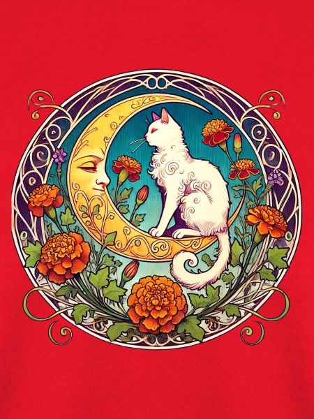 Mondscheinkatze in floralem Bogen