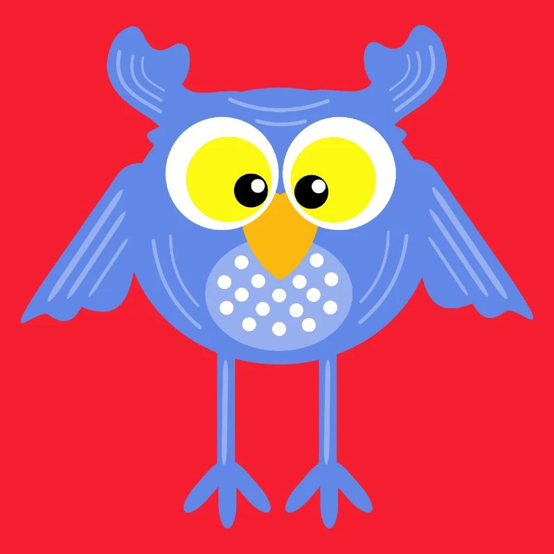 Blaue Eule mit Punkten