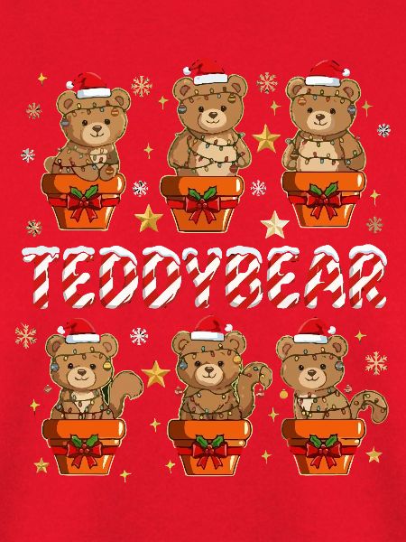 Weihnachts-Teddy im Geschenkpaket