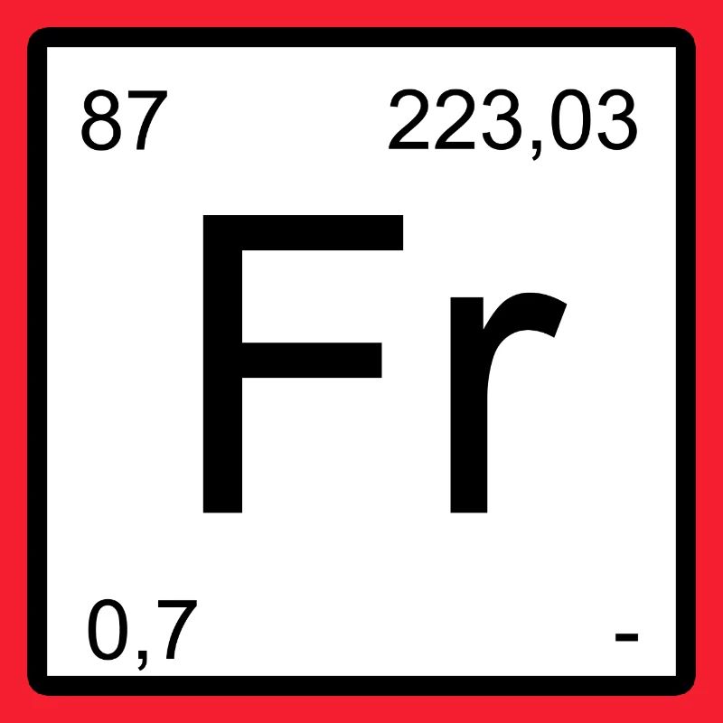 Francium-Elementdesign mit Periodenzahlen