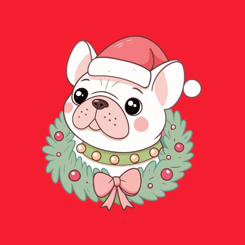 Bulldog-Weihnachtskranz
