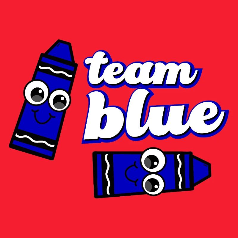 Lustiges Crayon Blue Team