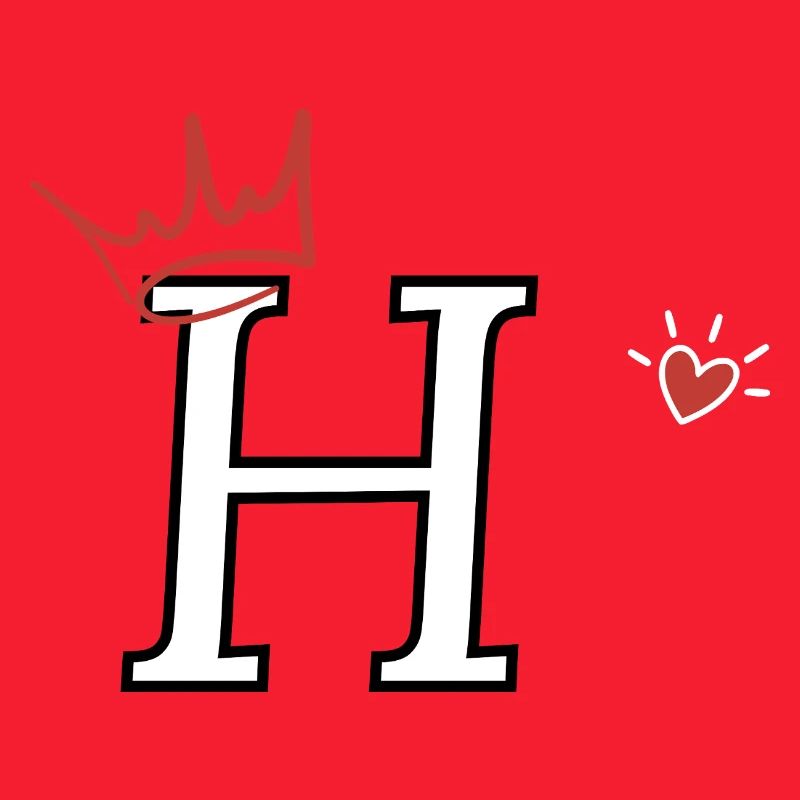 Buchstabe h Kronenherz